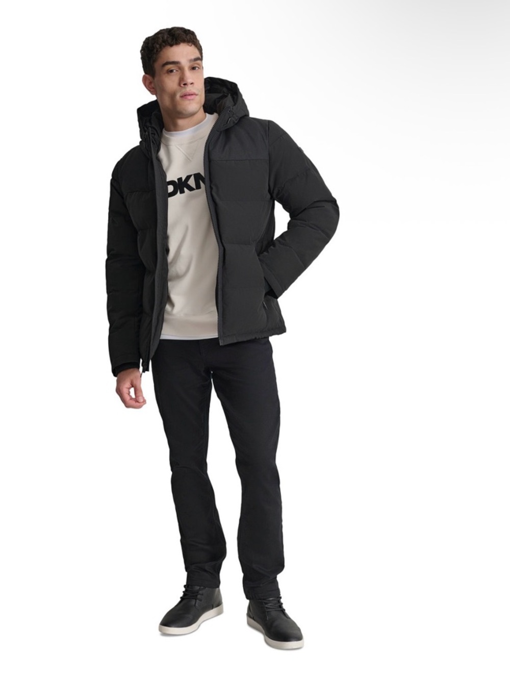 DKNY Men's Hooded Puffer Jacket
